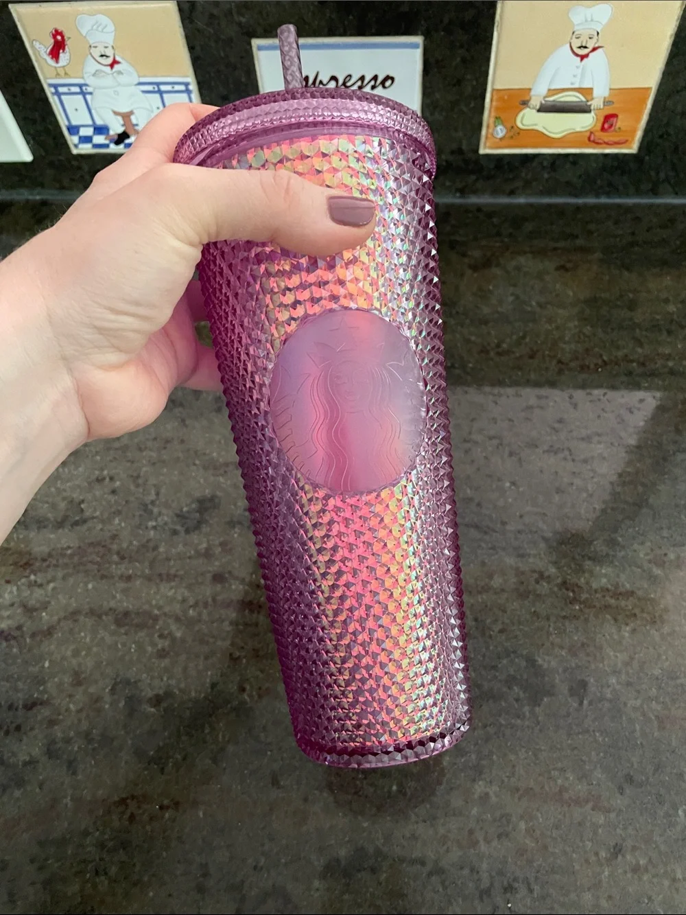 Starbucks Iridescent Purple Studded Tumbler Straw New Disney 50th Celebration